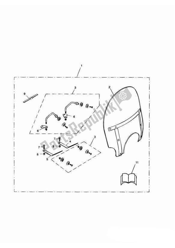All parts for the Roadster Screen Kit of the Triumph America Carburettor 790 2002 - 2007